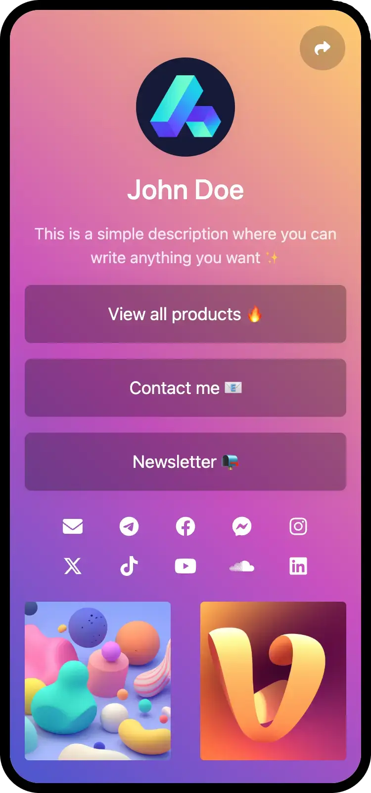 Screenshot of ConnectoLink page examples